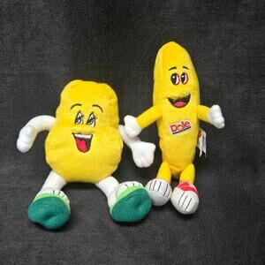 Vintage DOLE - Pono Papaya + Bobby Banana - Advertising Stuffed Plush Doll Toy